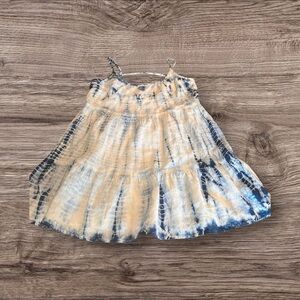 Bella Dahl Tie Dye Tiered Strappy Mini Sun Dress Size XS